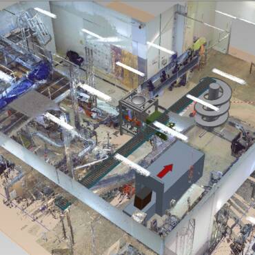 As-built 3D model of an industrial site created from laser scanning data