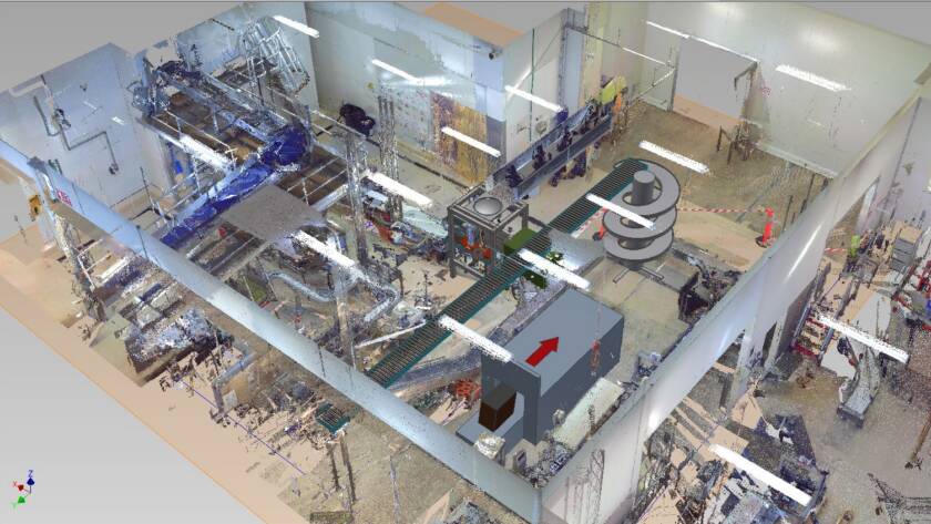 As-built 3D model of an industrial site created from laser scanning data