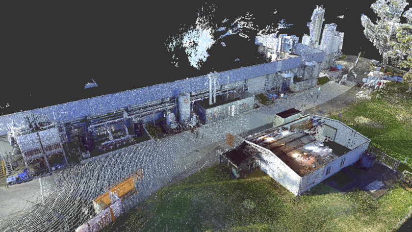 Point cloud scanning of an industrial environment for engineering and design planning