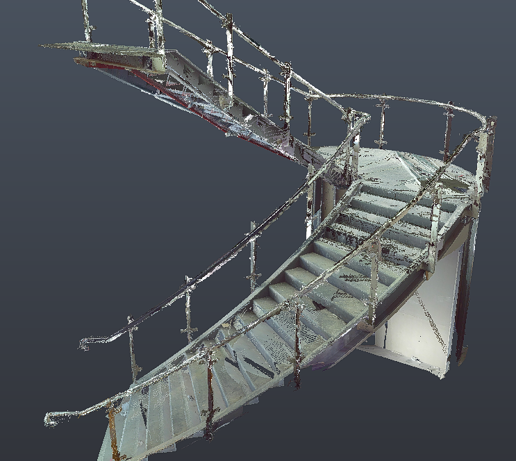 As-built 3D model created from laser scanning data